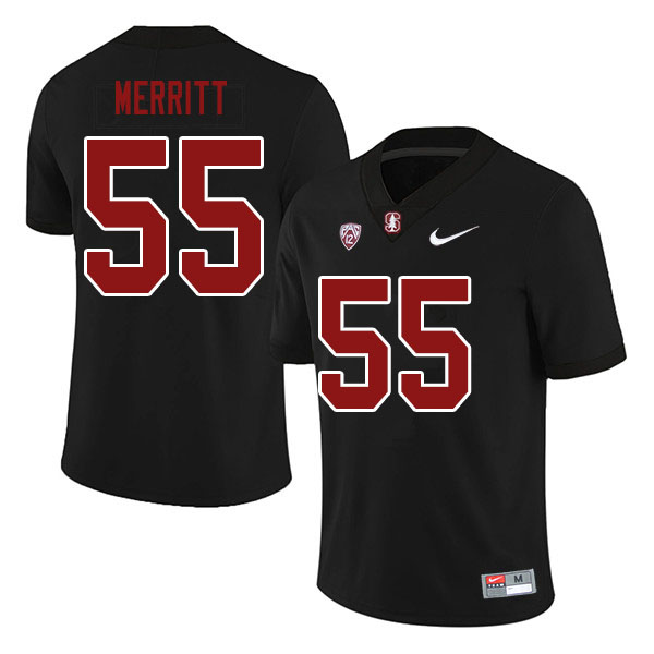Men #55 Matthew Merritt Stanford Cardinal College Football Jerseys Sale-Black